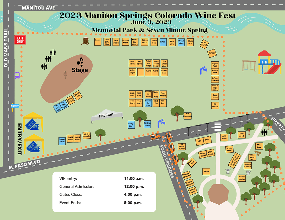Manitou Vendor Wine Festival Map 2023