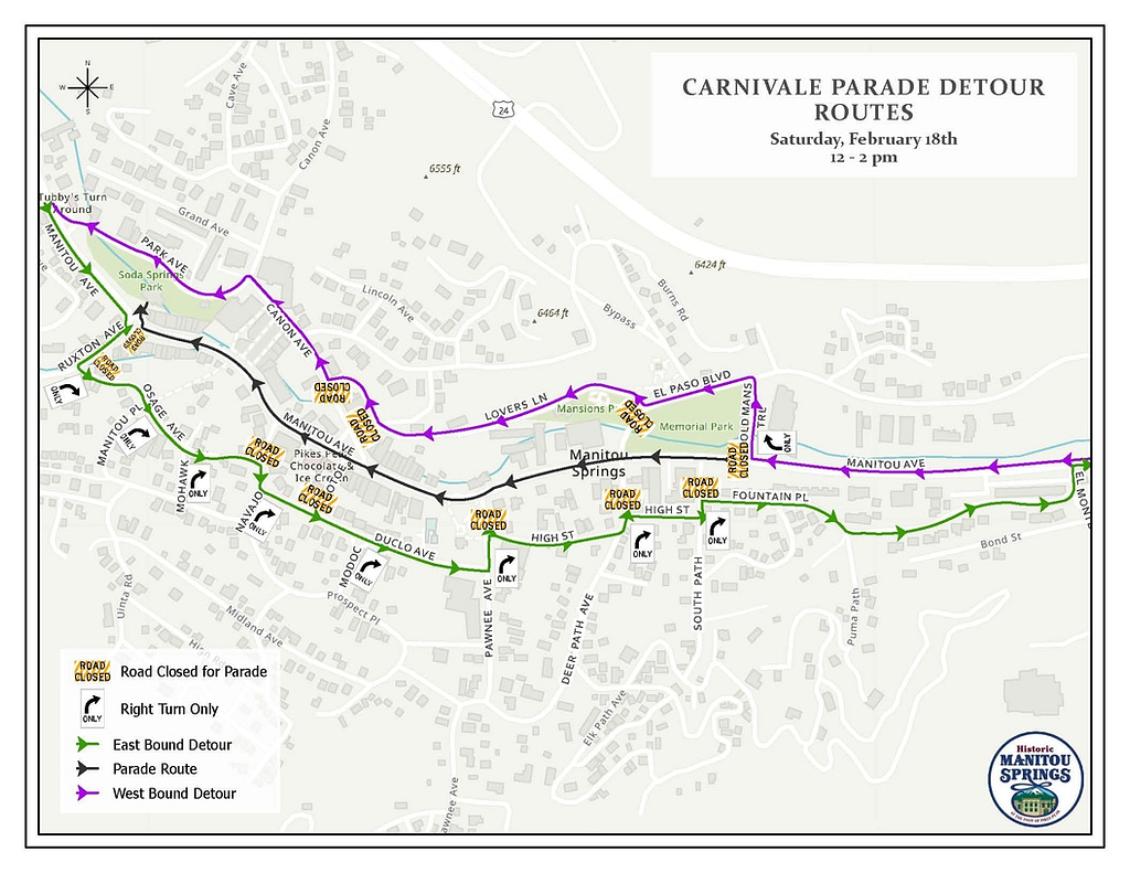 Carnivale Parade Detour Map