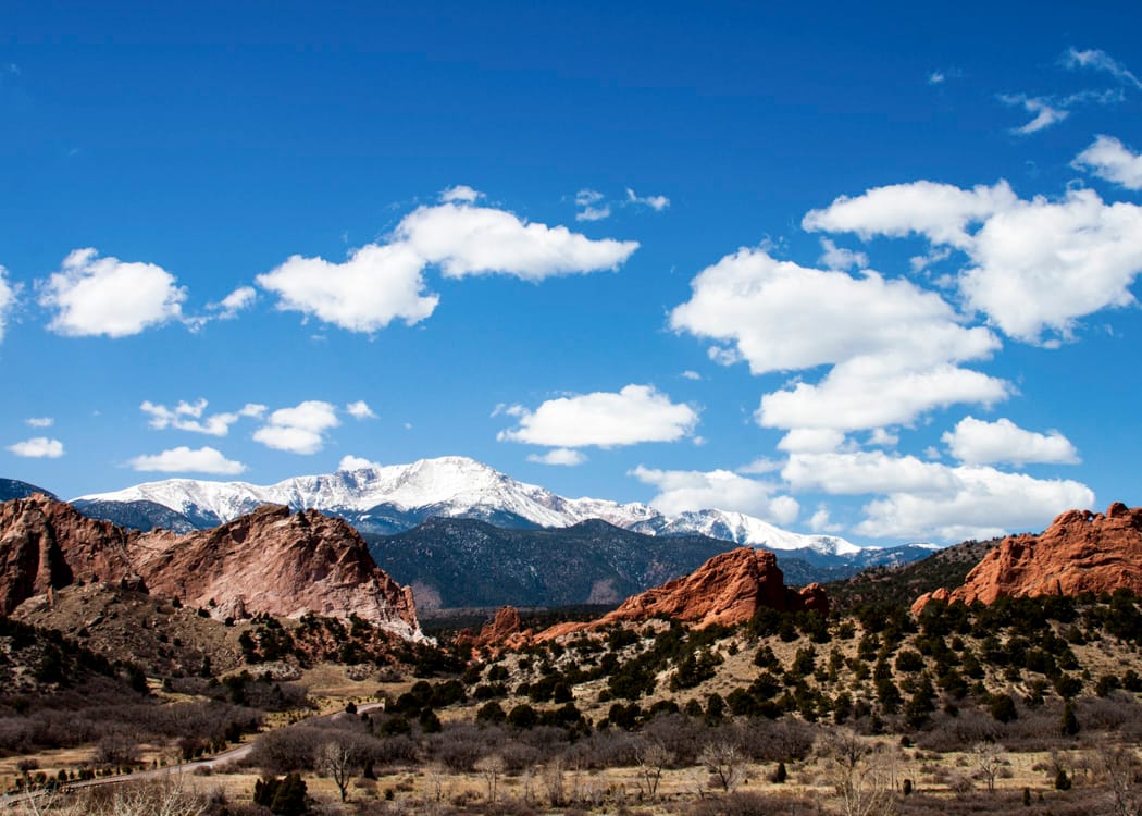 Pikes Peak - Sunrise Over Garden of the Gods in Colorado Springs