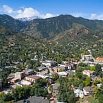 The town of Manitou Springs and the Mountains