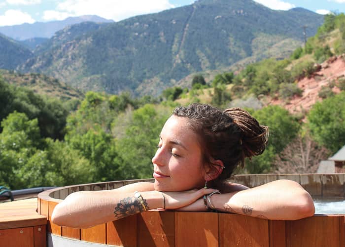 Take a soak at SunWater Spa in the heated Manitou Springs mineral water.