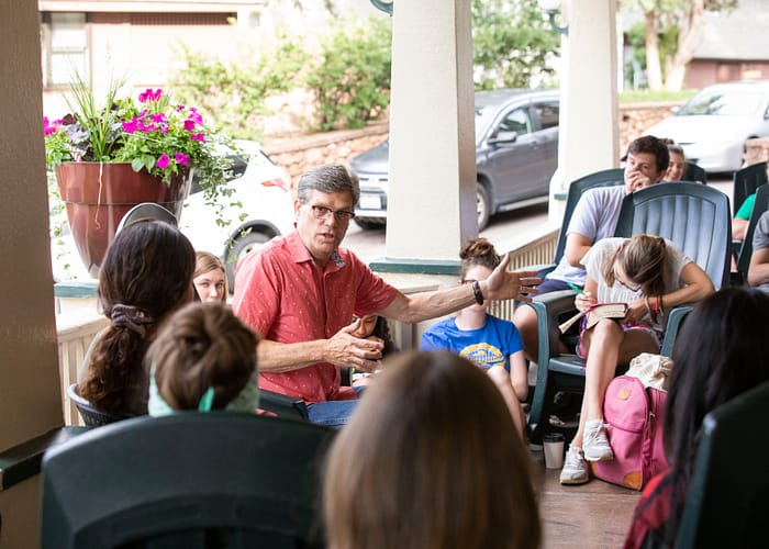Scott Klusendorf with Students
