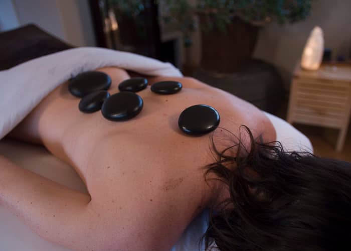 Hot stone massage available at SunWater Spa in Manitou Springs, Colorado