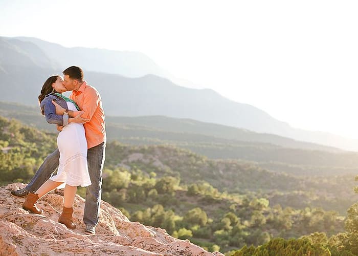 Couples visiting Garden of the Gods