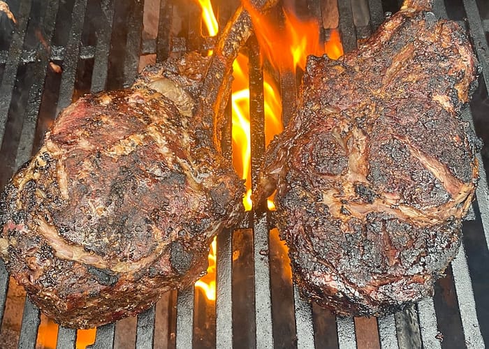 Tomahawks on Grill