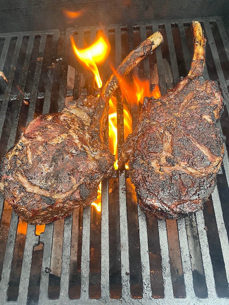 Tomahawks on Grill