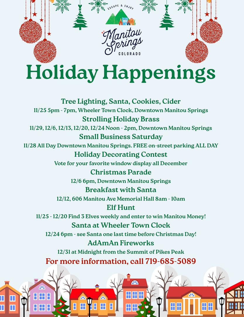 Manitou Springs Christmas Tree Lighting with Santa